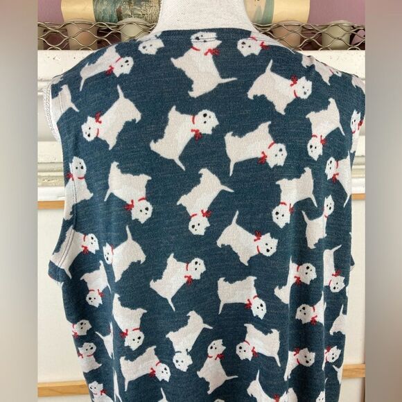LuLaRoe Westie print long open sleeveless duster NWOT style is “Joy” size 14/16 - Picture 5 of 9